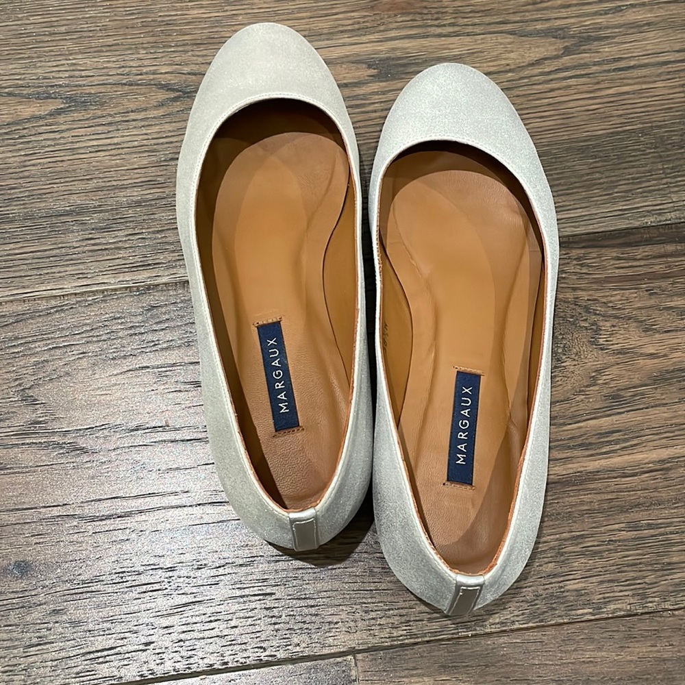 Margaux Silver Suede “The Classic” Ballet Flats